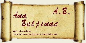 Ana Beljinac vizit kartica